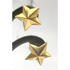 Avon Gold Tone Star Stud Earrings 5/8" Vintage Celestial Minimalist